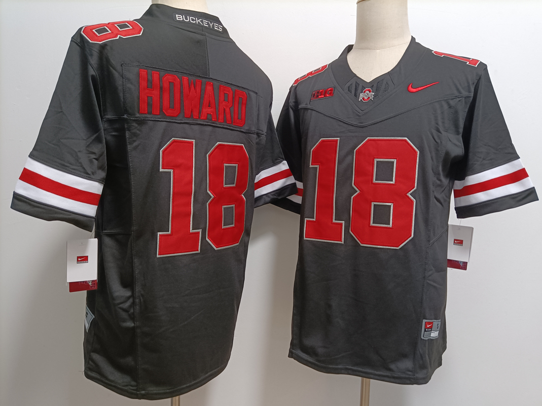 Men Ohio State Buckeyes 18 Will Howard black 2024 Nike NCAA jersey